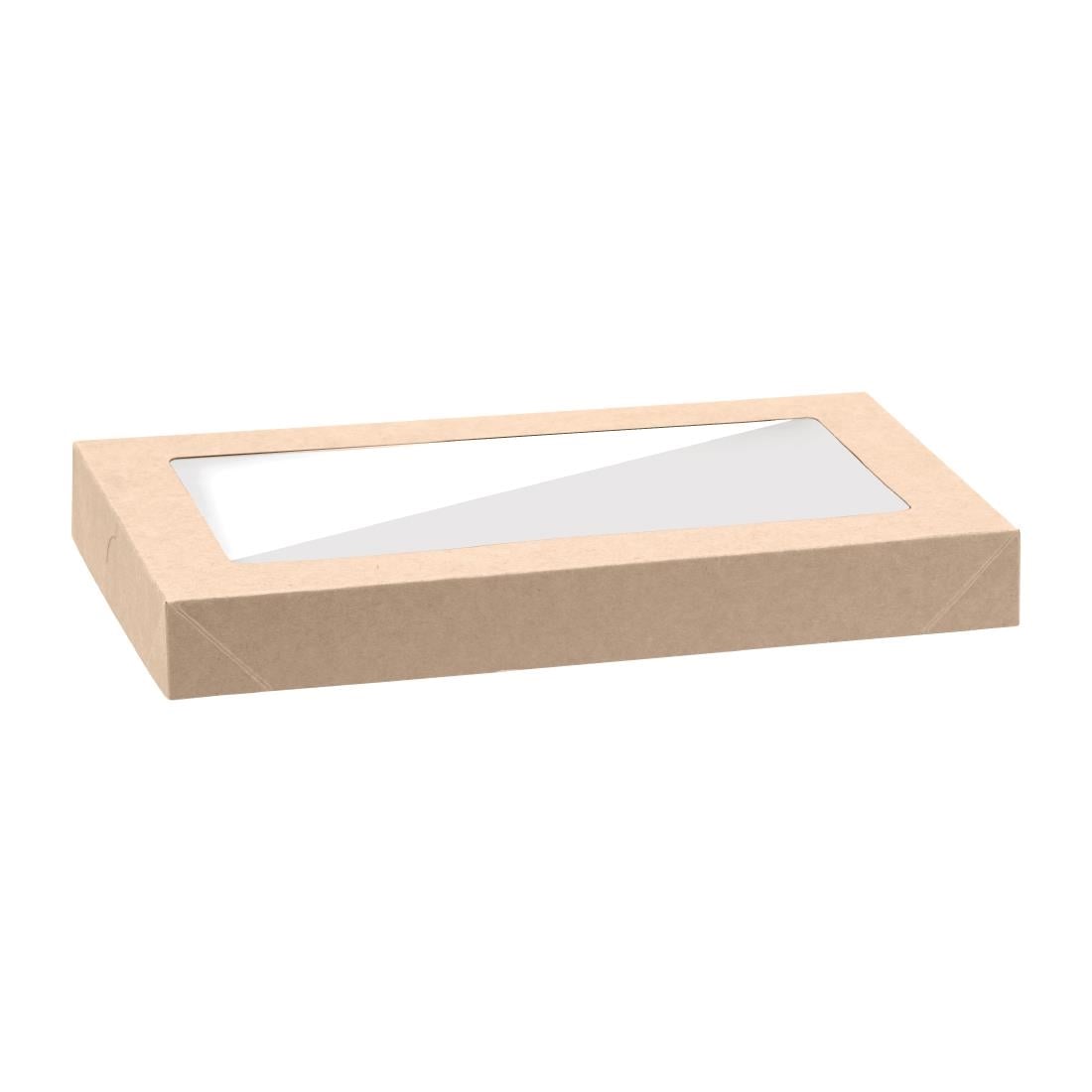 BioPak BioBoard PLA Window Lid for Catering Tray Bases Extra Small (100 Pack) (Compostable | Fits FY071 | Pack of 100) • PAS-FY076