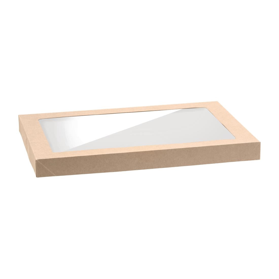 BioPak BioBoard PLA Window Lid for Catering Tray Bases Medium (100 Pack) (Compostable | Fits FY073 | Pack of 100) • PAS-FY078