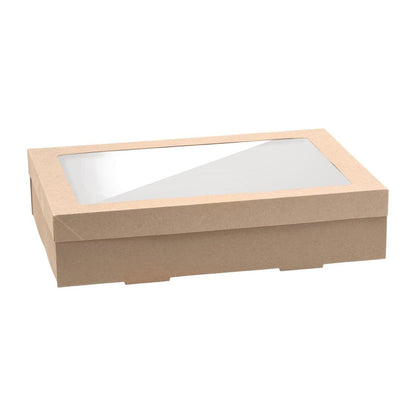 BioPak BioBoard PLA Window Lid for Catering Tray Bases Medium (Pack of 100) • PAS-FY078