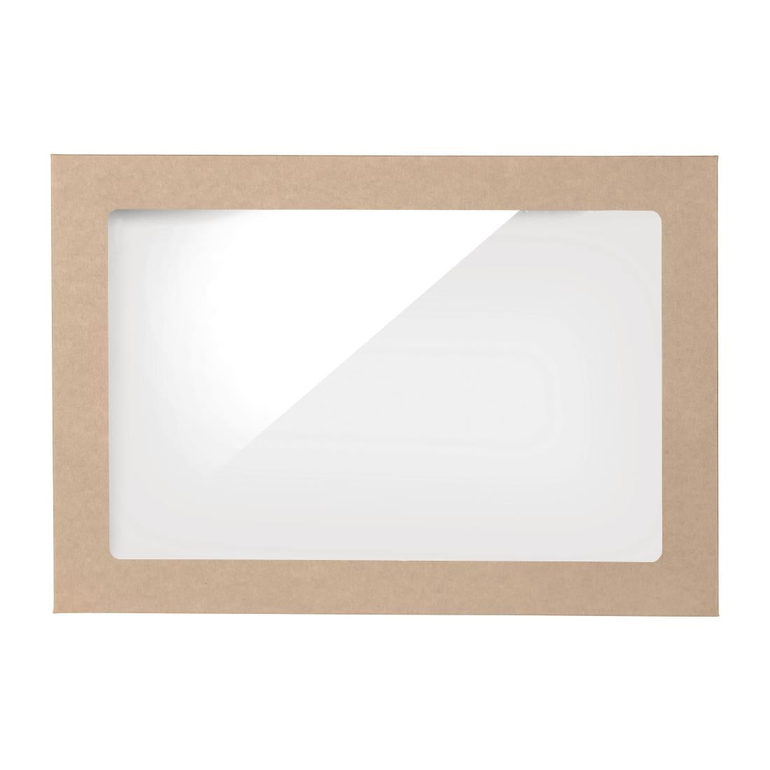 BioPak BioBoard PLA Window Lid for Catering Tray Bases Medium (100 Pack) (Compostable | Fits FY073 | Pack of 100) • PAS-FY078
