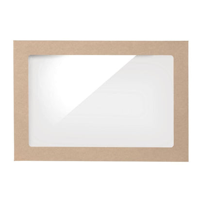 BioPak BioBoard PLA Window Lid for Catering Tray Bases Medium (Pack of 100) • PAS-FY078