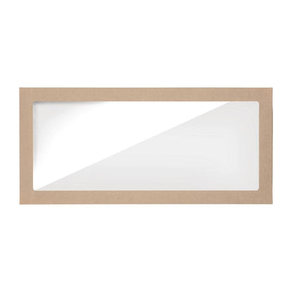 BioPak BioBoard PLA Window Lid for Catering Tray Bases Large (50 Pack) (Compostable | Fits FY074 | Pack of 50) • PAS-FY079