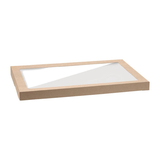 BioPak BioBoard PLA Window Lid for Catering Tray Bases Extra Large (Pack of 50) • PAS-FY080