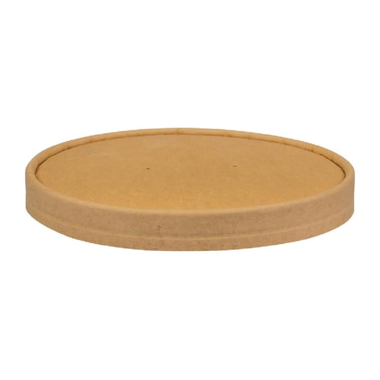 Biopak Paper Lid for Kraft BioBowl 500-1000ml (400 Pack) (Pack of 400) • PAS-FY100