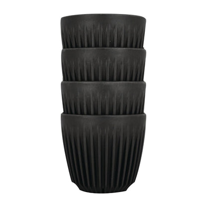 HuskeeCup Cup 6oz 228ml Charcoal (4 Pack) (Box of 4 | Made from coffee husks | Durable and reusable) • PAS-FY238