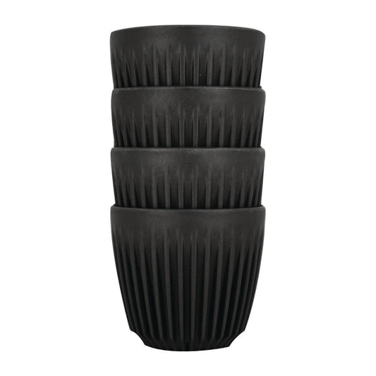 HuskeeCup Cup 6oz 228ml Charcoal (4 Pack) (Box of 4 | Made from coffee husks | Durable and reusable) • PAS-FY238