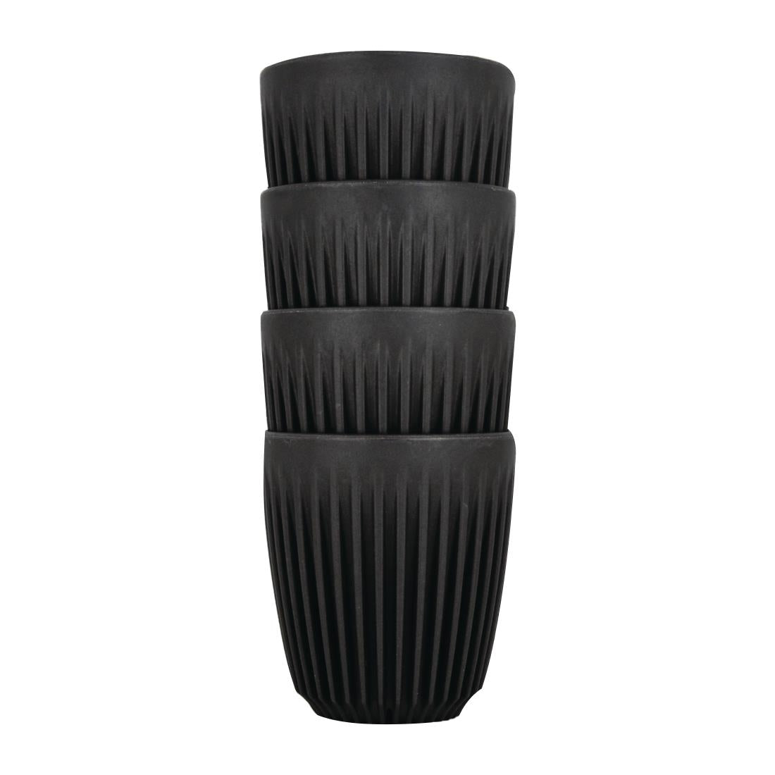 HuskeeCup Cup 8oz 289ml Charcoal (4 Pack) (Box of 4 | Made from coffee husks | Durable and reusable) • PAS-FY242
