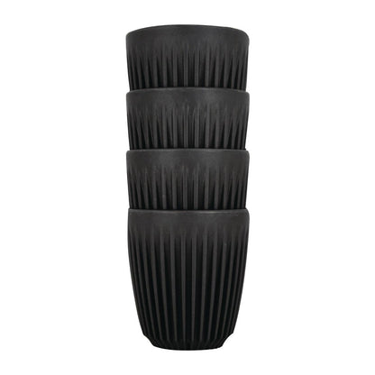 HuskeeCup Cup 8oz 289ml Charcoal (4 Pack) (Box of 4 | Made from coffee husks | Durable and reusable) • PAS-FY242