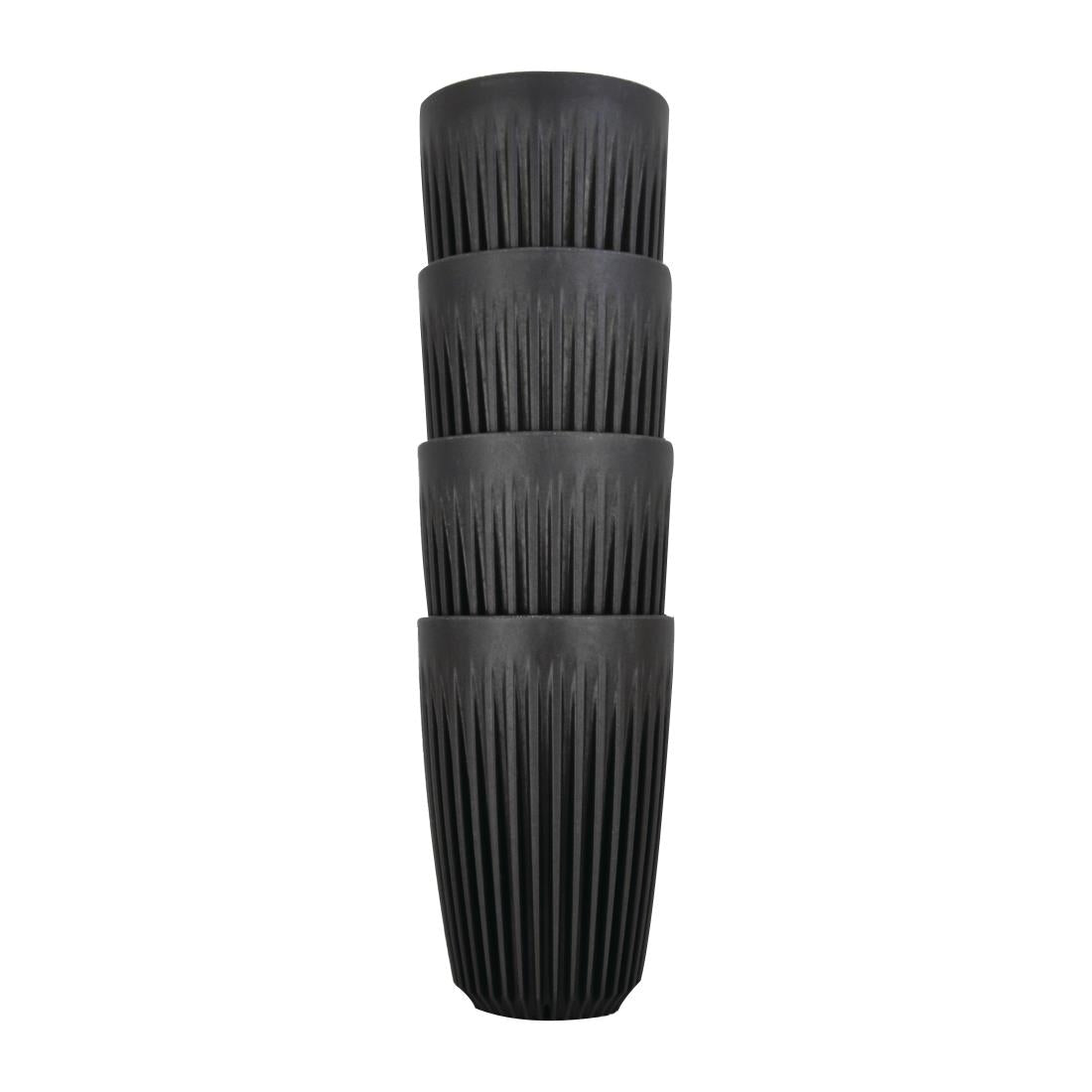 HuskeeCup Cup 12oz 409ml Charcoal (4 Pack) (Box of 4 | Made from coffee husks | Durable and reusable) • PAS-FY246