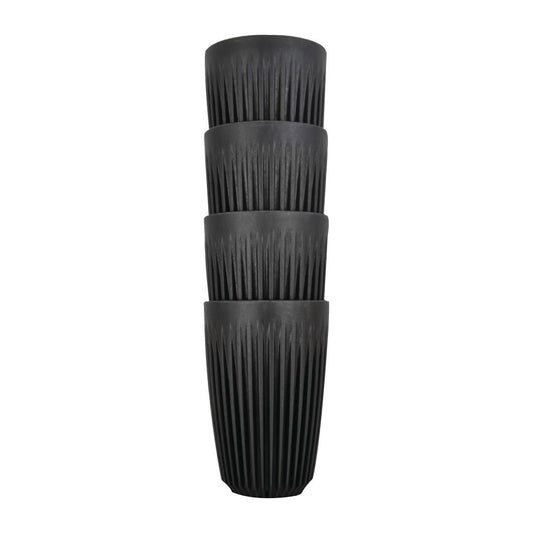 HuskeeCup Cup 12oz 409ml Charcoal (4 Pack) (Box of 4 | Made from coffee husks | Durable and reusable) • PAS-FY246