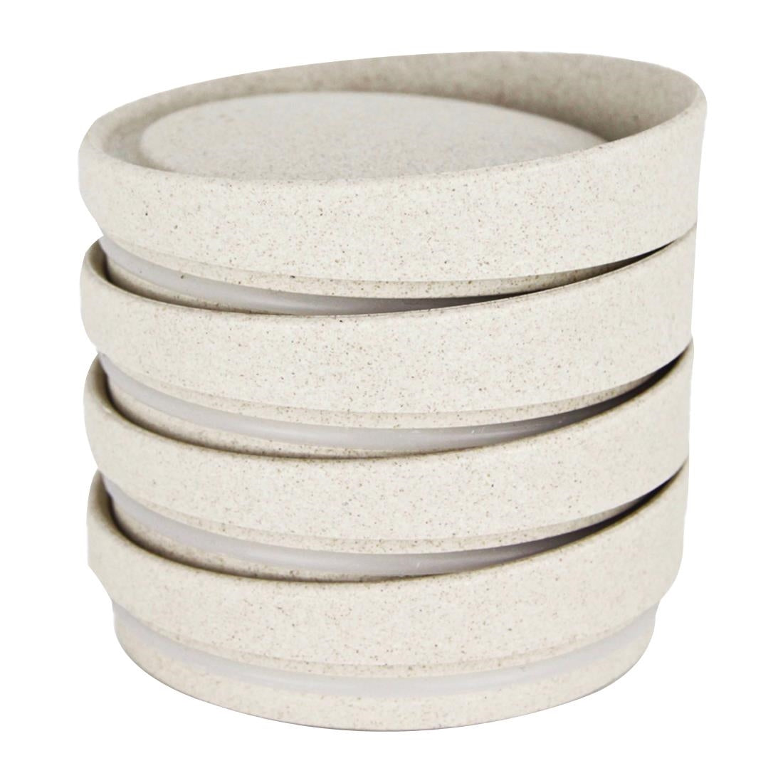 HuskeeCup Universal Lid Natural (4 Pack) (Box of 4 | Made from coffee husks - Durable and reusable) • PAS-FY254