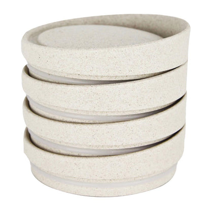 HuskeeCup Universal Lid Natural (4 Pack) (Box of 4 | Made from coffee husks - Durable and reusable) • PAS-FY254