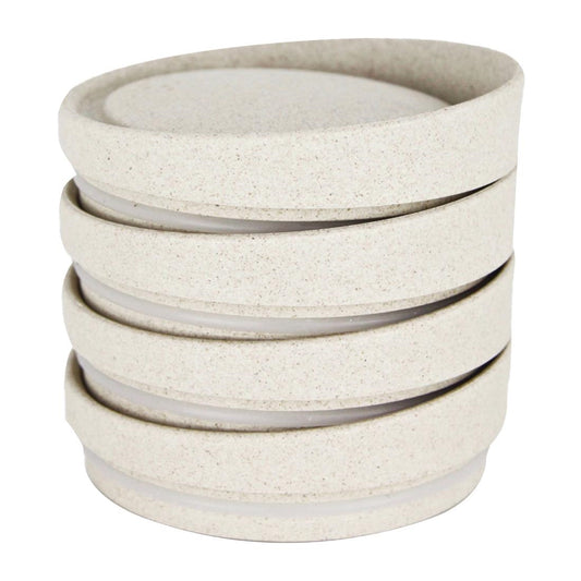 HuskeeCup Universal Lid Natural (4 Pack) (Box of 4 | Made from coffee husks - Durable and reusable) • PAS-FY254