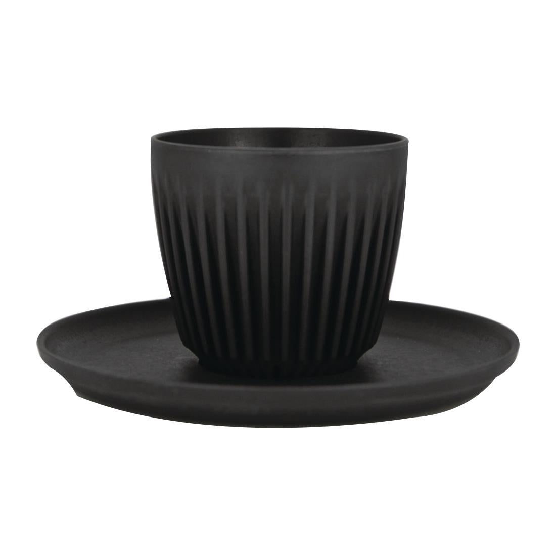 HuskeeCup Universal Saucer Charcoal (48 Pack) (Box of 4 | Made from coffee husks | Durable and reusable) • PAS-FY259