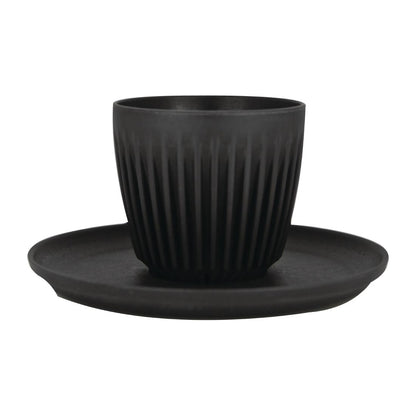 HuskeeCup Universal Saucer Charcoal (48 Pack) (Box of 4 | Made from coffee husks | Durable and reusable) • PAS-FY259