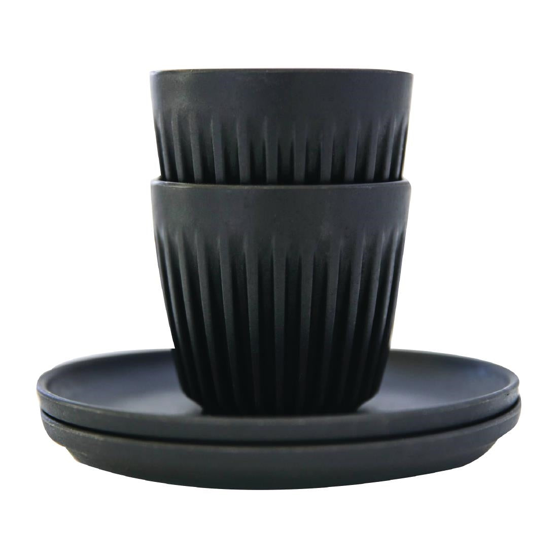 HuskeeCup Cup with Saucer 3oz Charcoal (2 pack) • PAS-FY262