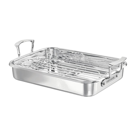 Chasseur Roasting Pan with Rack Stainless Steel - 35x26cm (Chasseur Roasting Pan with Rack Stainless Steel - 35x26cm) • PAS-FY399