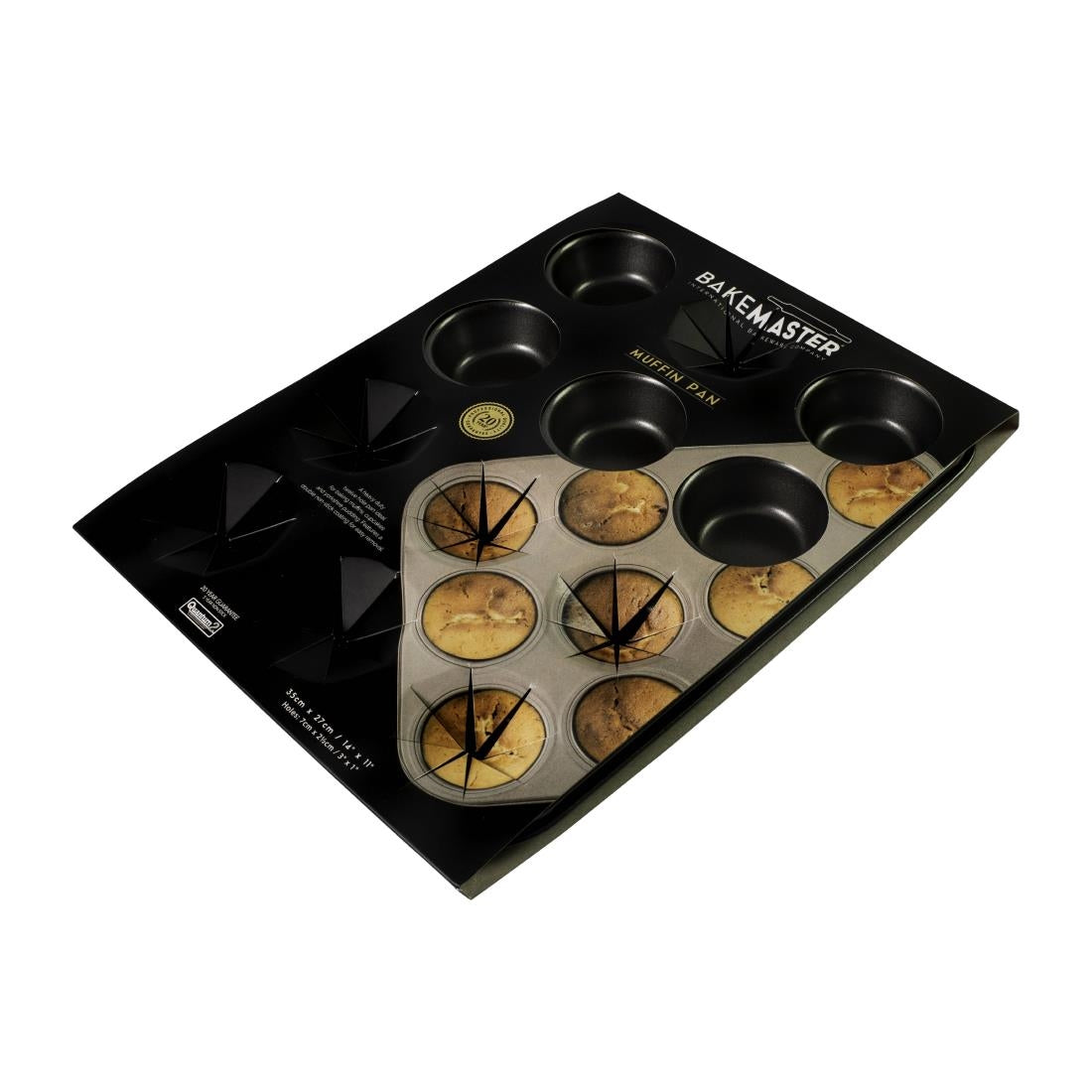 Bakemaster Muffin/Cupcake Pan Non-Stick 12 Cup (70x25mm) - 35x27cm • PAS-FY427