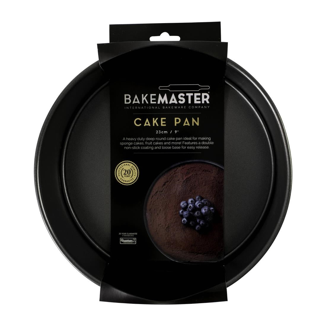 Bakemaster Cake Pan Loose Base Round Deep Non-Stick - 23x8cm (Bakemaster Cake Pan Loose Base Round Deep Non-Stick - 23x8cm) • PAS-FY431