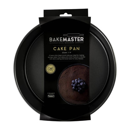 Bakemaster Cake Pan Loose Base Round Deep Non-Stick - 23x8cm (Bakemaster Cake Pan Loose Base Round Deep Non-Stick - 23x8cm) • PAS-FY431