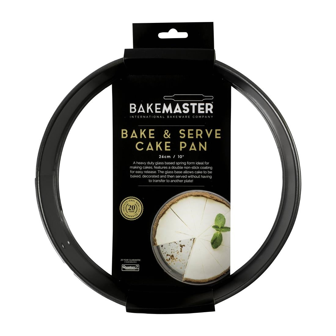 Bakemaster Springform Round Cake Pan with Glass Base Non-Stick - 26x7cm (Bakemaster Springform Round Cake Pan with Glass Base Non-Stick - 26x7cm) • PAS-FY432