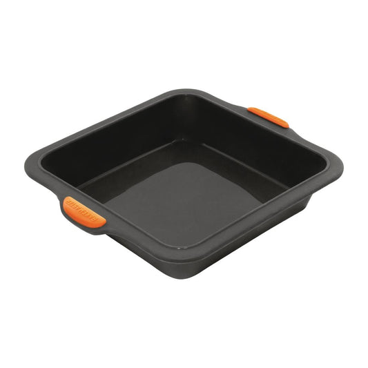 Bakemaster Reinforced Silicone Square Cake Pan Grey - 20x5cm (Bakemaster Reinforced Silicone Square Cake Pan Grey - 20x5cm) • PAS-FY437