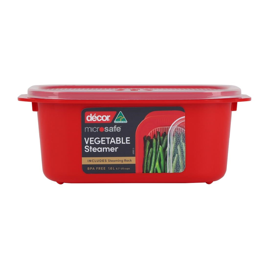 Décor Microsafe Oblong W Rack White Food Container 1.6Ltr (6 Pack) • PAS-FY473