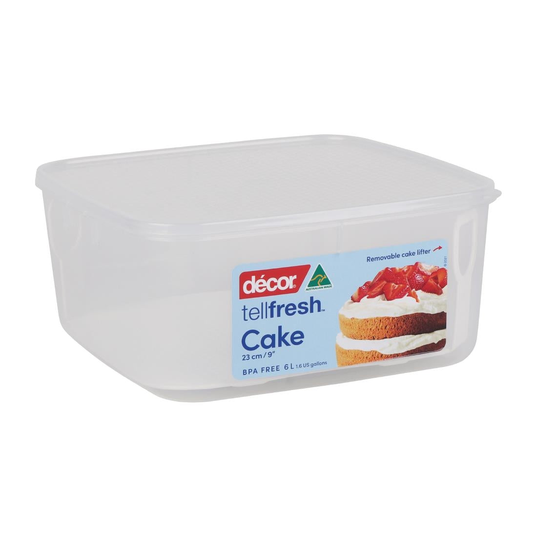 Décor Tellfresh Square with Cake Lifter White 6Ltr • PAS-FY480