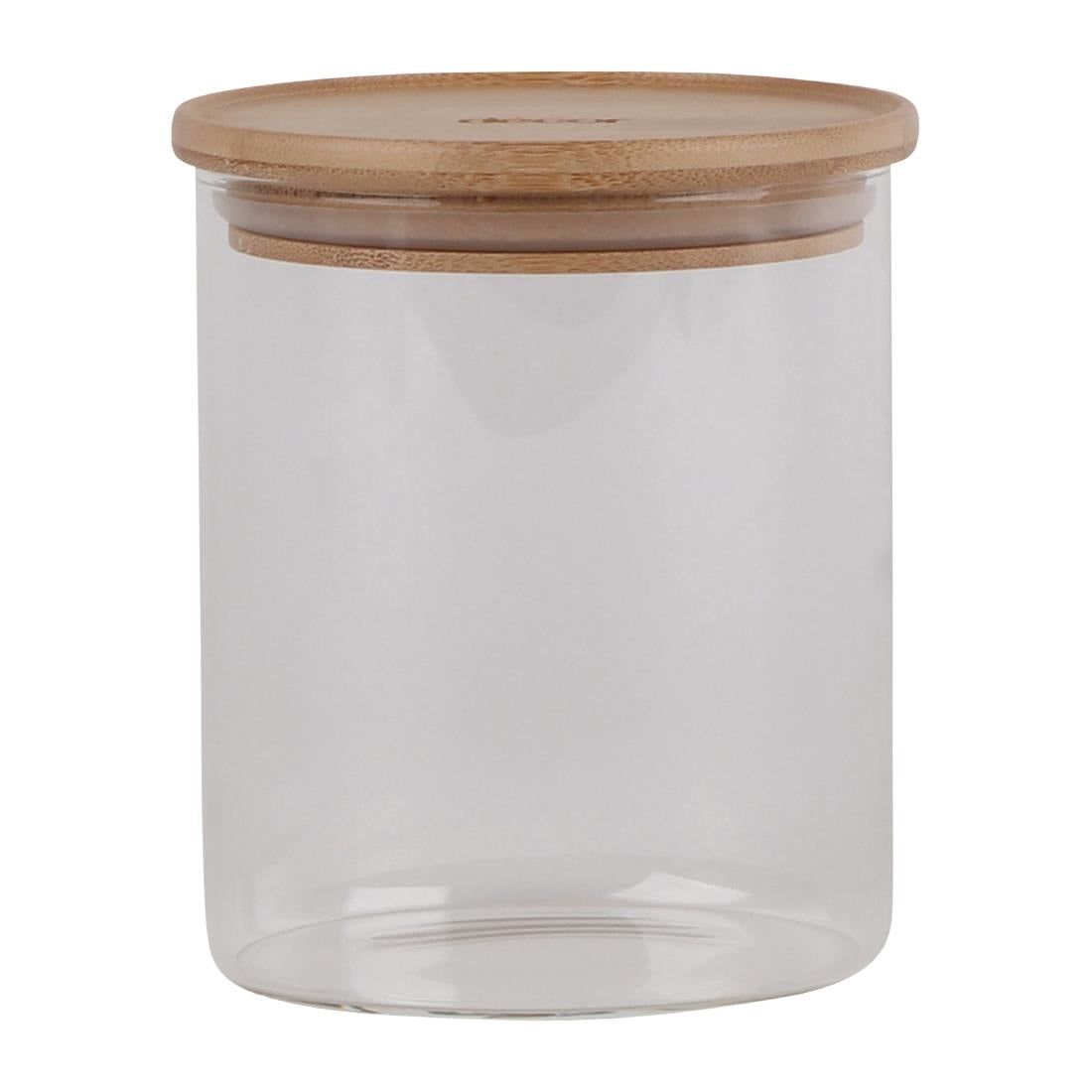 Décor Bamboo Canister Glass Jar 850ml (4 Pack) • PAS-FY528