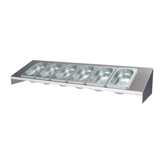 Simply Stainless Condiment Holder 6 Pan wide • PAS-FY571