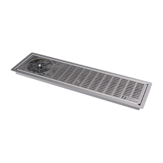 Simply Stainless Drip Tray with Glass Rinser 600mm wide • PAS-FY575