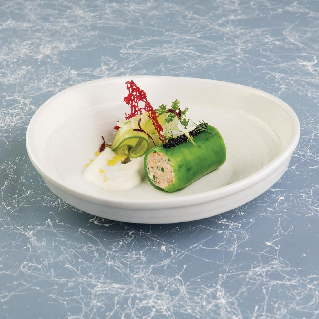 Moda Porcelain Snow Organic Bowl/Plate - 225x205mm (6 Pack) (Pack of 6) • PAS-FY691