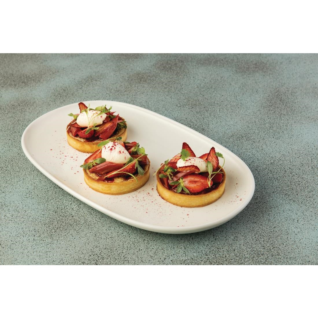 Moda Porcelain Snow Oval Coupe Plate - 405x240mm (3 Pack) • PAS-FY695