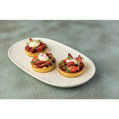 Moda Porcelain Snow Oval Coupe Plate - 405x240mm (3 Pack) • PAS-FY695