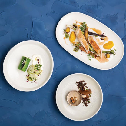 Moda Porcelain Snow Oval Coupe Plate - 405x240mm (3 Pack) • PAS-FY695