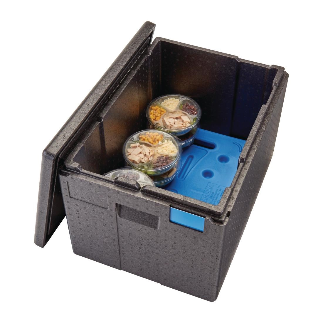 Cambro GOBOX EPP180XLT Top Loading Carrier for disposable dishes and Gelato Pans Black - 64.5Ltr • PAS-FY730