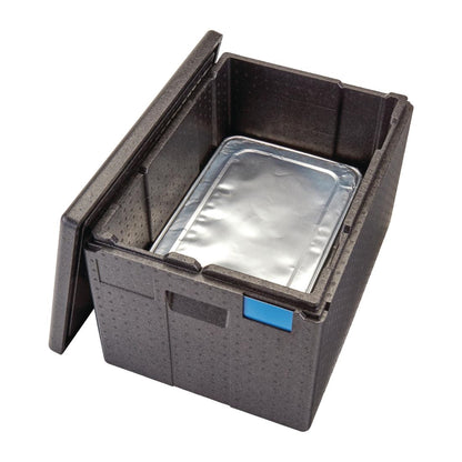 Cambro GOBOX EPP180XLT Top Loading Carrier for disposable dishes and Gelato Pans Black - 64.5Ltr • PAS-FY730