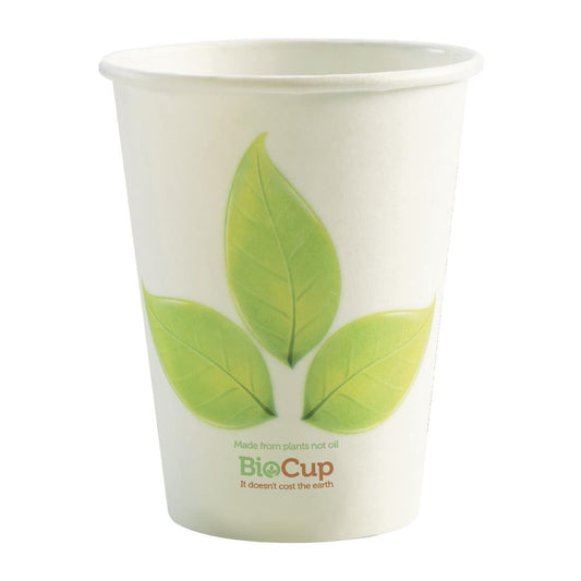 BioPak BioCup Single Wall Leaf - 390ml 12oz 90mm (Pack 1000) • PAS-FY735