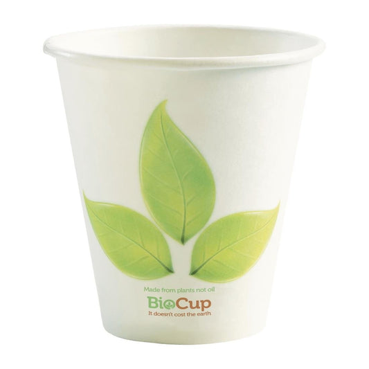 BioPak BioCup Single Wall Leaf - 280ml 8oz 90mm (Pack 1000) • PAS-FY743