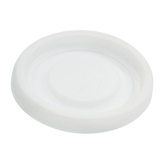 BioPak PS No Hole Lid White - 4oz 63mm (Pack 1000) • PAS-FY746