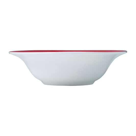 Royal Porcelain Maxadura Resonate Red Band Sweet/Fruit Bowl 300ml 170mm (12 Pack) • PAS-FY900