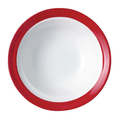 Royal Porcelain Maxadura Resonate Red Band Sweet/Fruit Bowl 300ml 170mm (12 Pack) (Pack of 12) • PAS-FY900