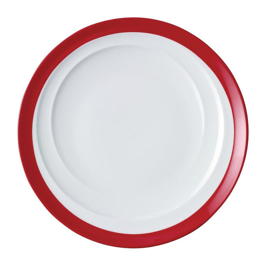 Royal Porcelain Maxadura Resonate Red Band Round Plate Coupe 230mm (12 Pack) • PAS-FY904