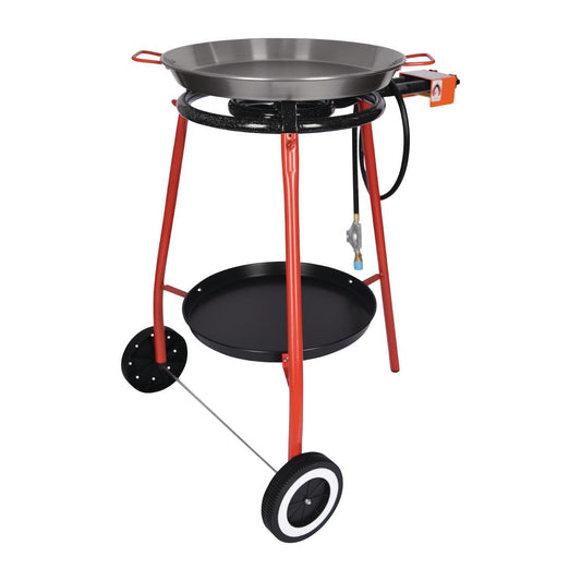 Chef Inox Andreu Paella Stand with Wheels and 450mm Tray - pan/gas/burner • PAS-FY919