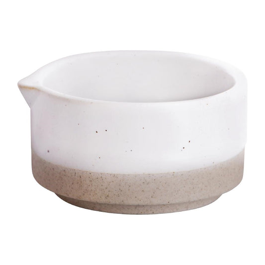 Tablekraft Soho Jug with No Handle White Pebble 80ml - 76x70x30mm 80ml (12 Pack) • PAS-FY932