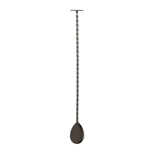 Zanzi Tail Disk Bar Spoon with Muddler Gunmetal - 300x29x25mm (300x29x25mm) • PAS-FY950