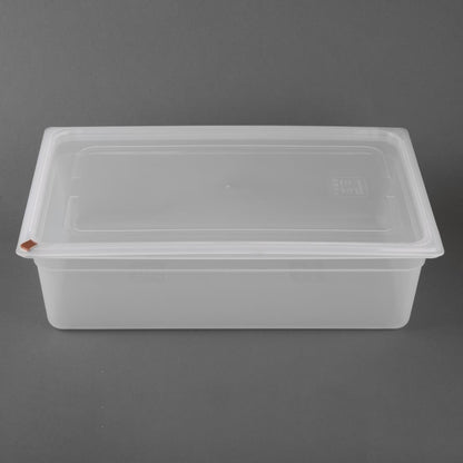 Hygiplas Click PP 1/1 GN Container with Lid & 7 Colour Clips 150mm 19.5Ltr (2 Pack) (1/1 GN Pan | With Lid and 7 colour clips | 150mm | 19.5Ltr | Pack 2) • PAS-FZ087
