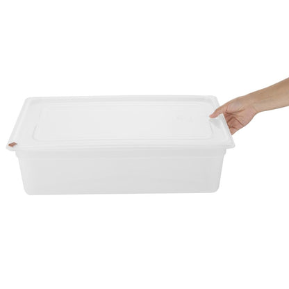Hygiplas Click PP 1/1 GN Container with Lid & 7 Colour Clips 150mm 19.5Ltr (2 Pack) (1/1 GN Pan | With Lid and 7 colour clips | 150mm | 19.5Ltr | Pack 2) • PAS-FZ087