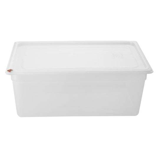 Hygiplas Click PP 1/1 GN Container with Lid & 7 Colour Clips 200mm 25,6Ltr (2 Pack) (1/1 GN Pan | With Lid and 7 colour clips | 200mm | 25Ltr | Pack 2) • PAS-FZ088