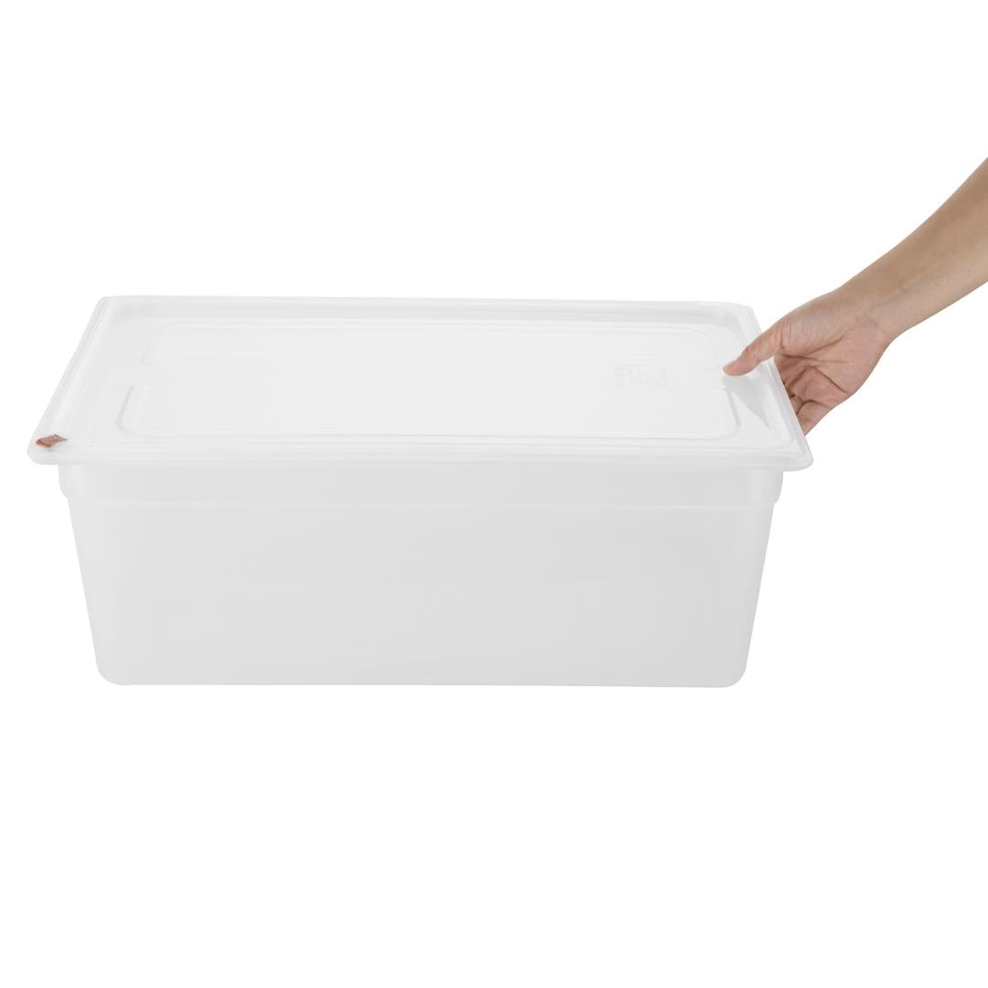 Hygiplas Click PP 1/1 GN Container with Lid & 7 Colour Clips 200mm 25,6Ltr (2 Pack) (1/1 GN Pan | With Lid and 7 colour clips | 200mm | 25Ltr | Pack 2) • PAS-FZ088